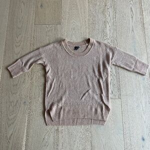 Club Monaco Open-Knit Wool Sweater in Light Blush Pink